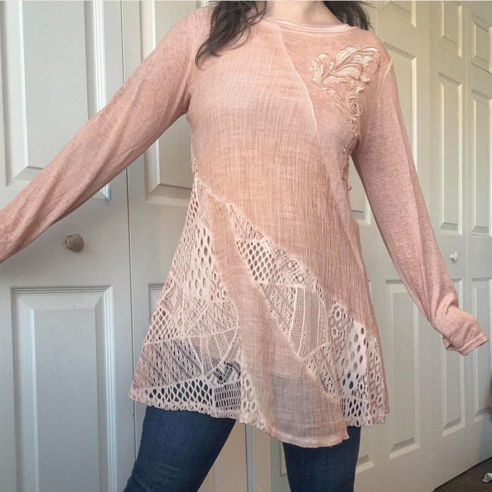 Simply Couture Peachy Pink Tunic Layering Top